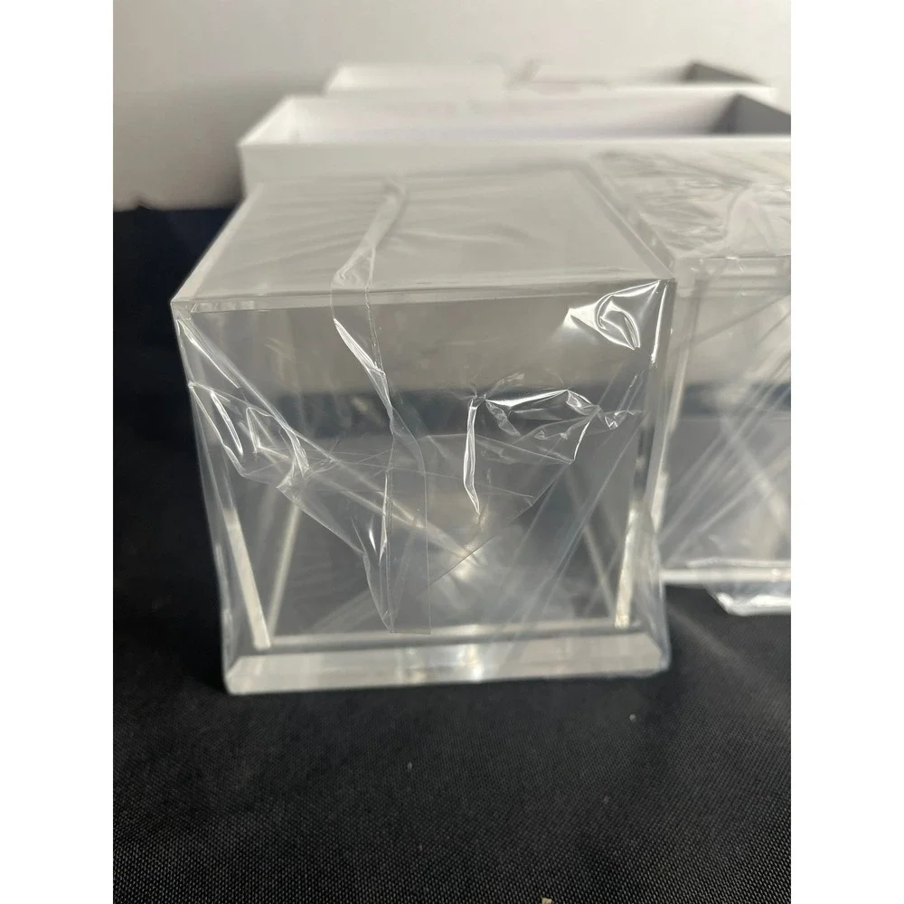 NIUBEE Clear‎ Acrylic Display Cube Set 2 Pack Transparent Case for Collectibles